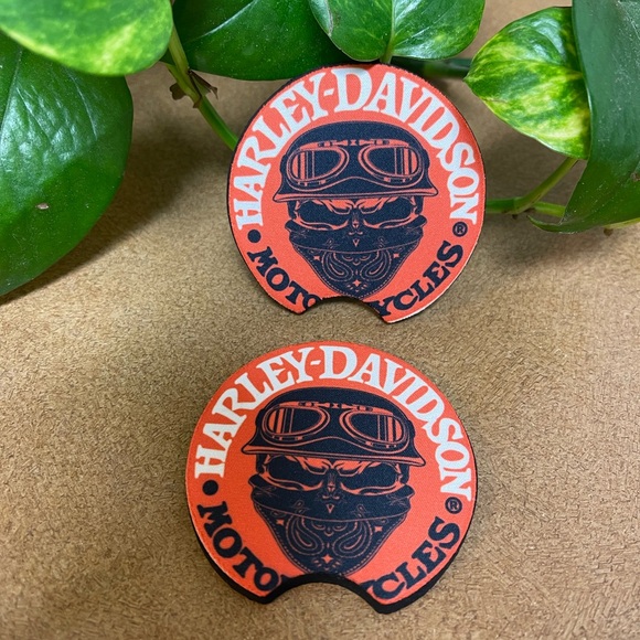 Custom Motorcycle Harley design car coasters set/2 - Picture 5 of 8